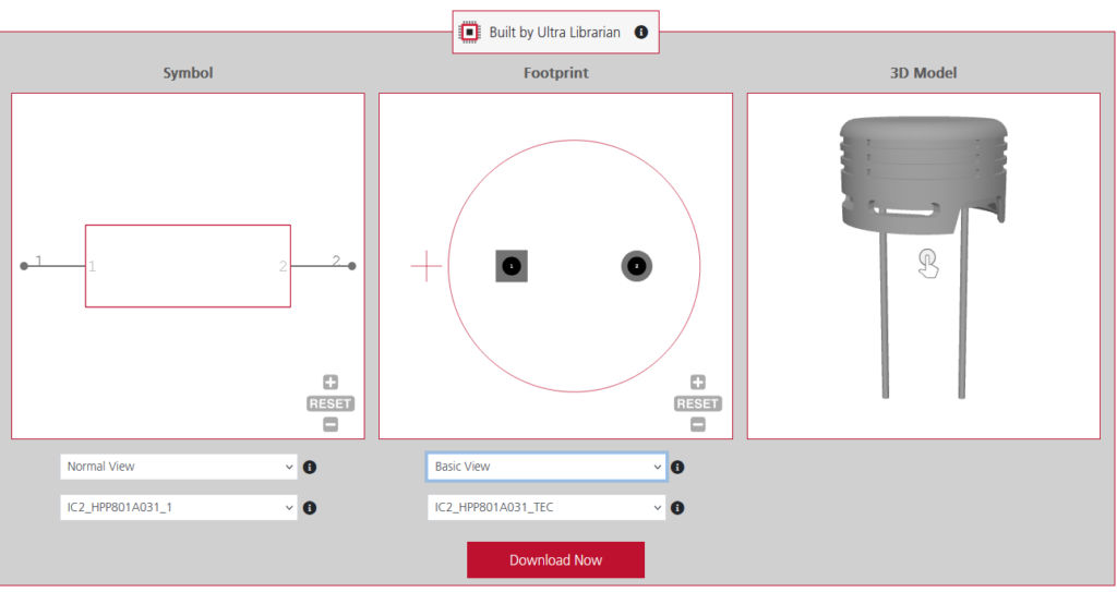 TE Connectivity HPP801A031 humidity sensor model data from UL