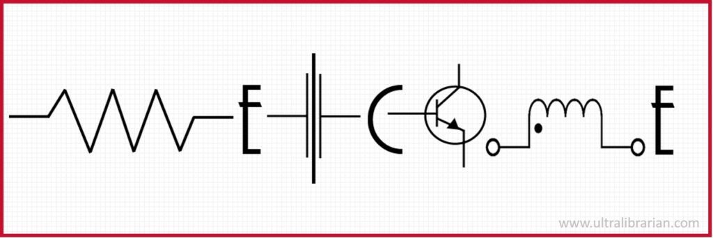 Ultra Librarians "Welcome" sign stylized using electrical components