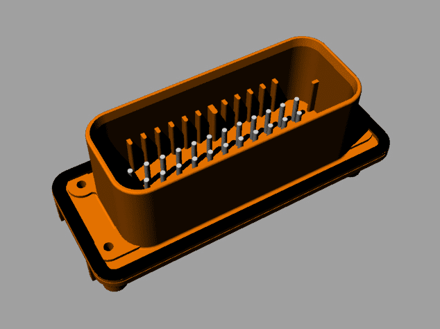 Ampseal 1-776231 wire-to-device connector STEP models for CAD libraries