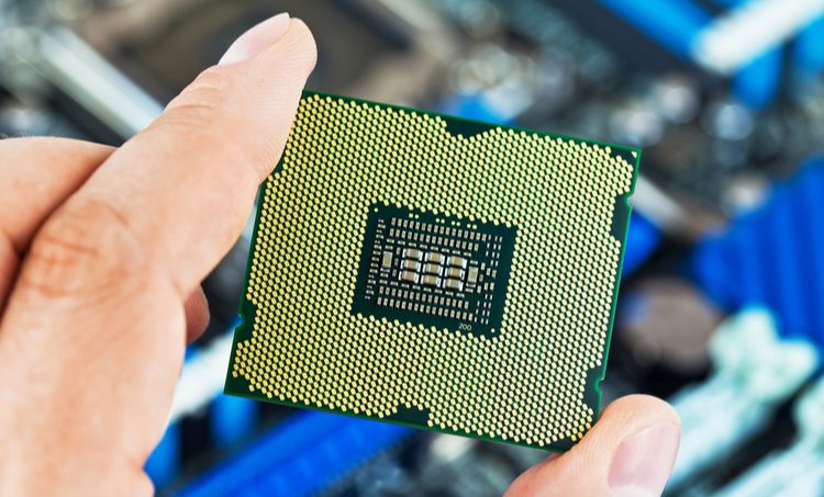 LGA package footprints on a CPU