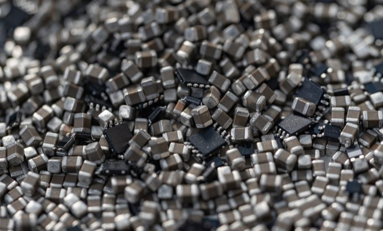 SMD components in a pile