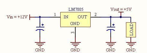 A voltage regulator circuit diagram.