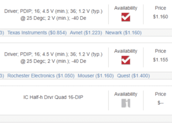 Featured SN754410 variants in the Ultra Librarian search engine