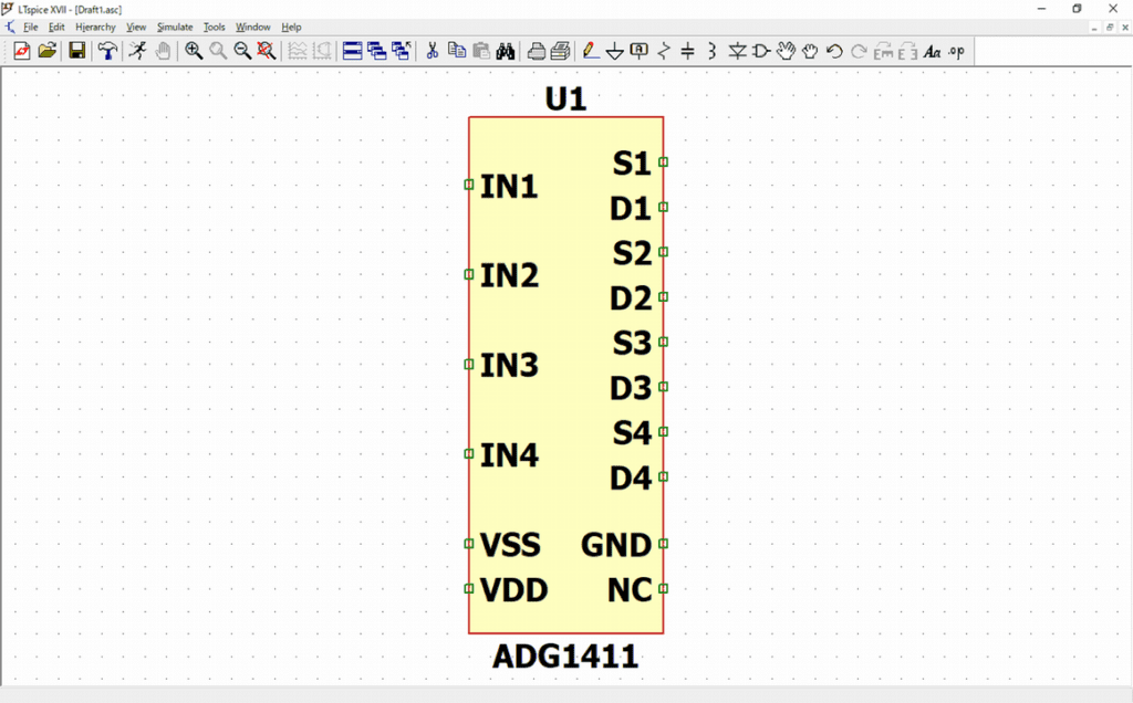 Creating a custom schematic symbol in a SPICE program.