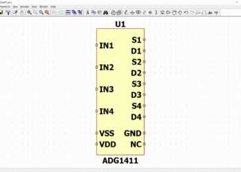 Creating a custom schematic symbol in a SPICE program.