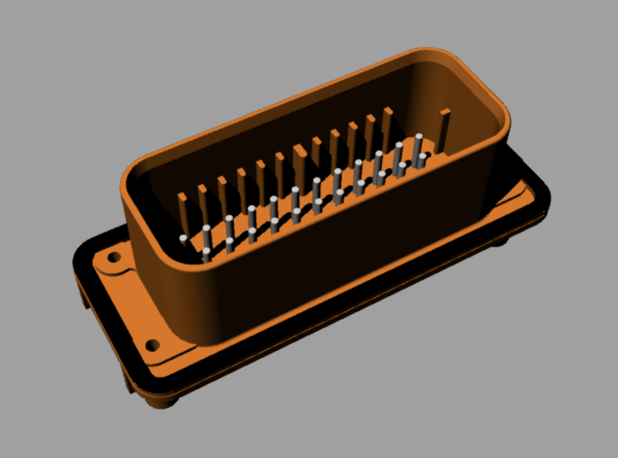 A pin connector model.