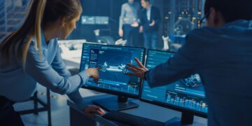 CAD designers creating a model.