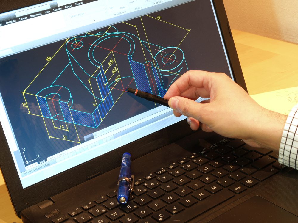 Designing with CAD.