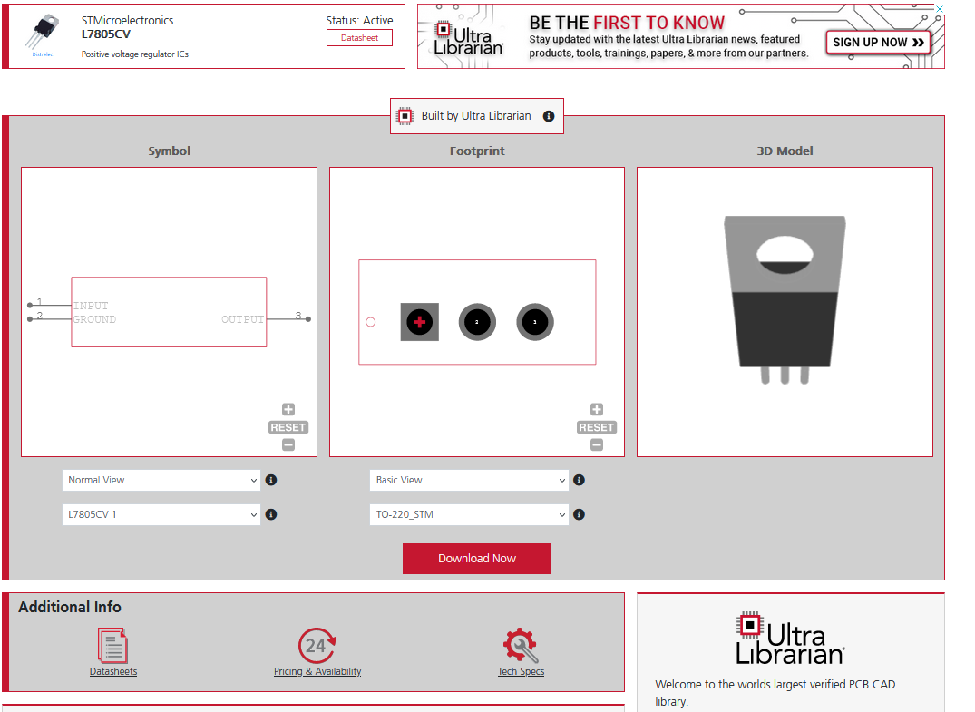 L7805CV CAD models from UL.