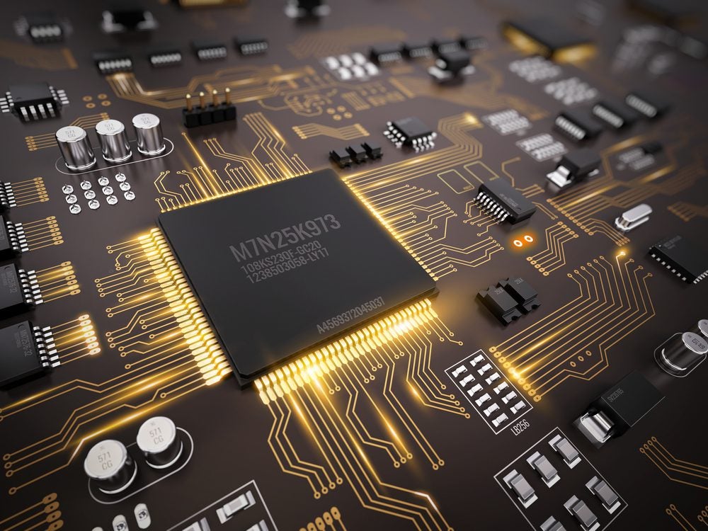 A PCB circuit board.