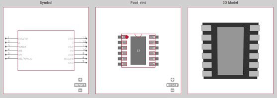 Active component symbol, footprint, and 3D model example