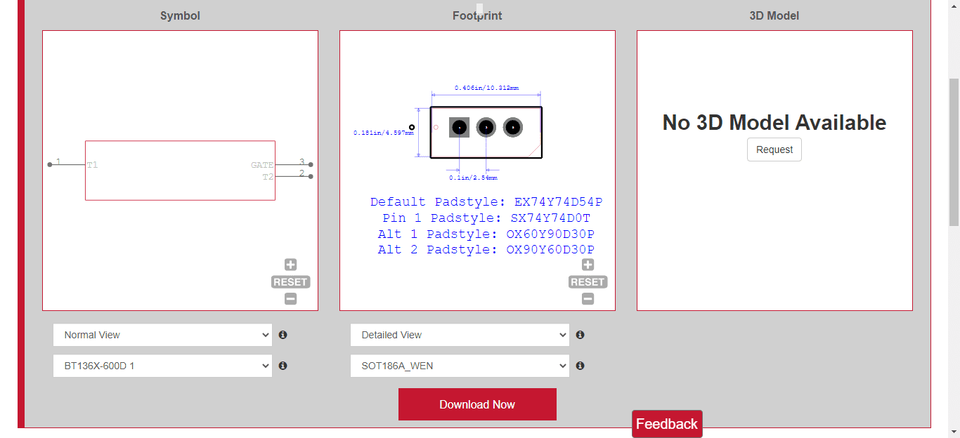 Downloadable PCBA CAD file for the BT136-600E