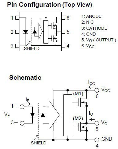 TLP700 schematic and pinout