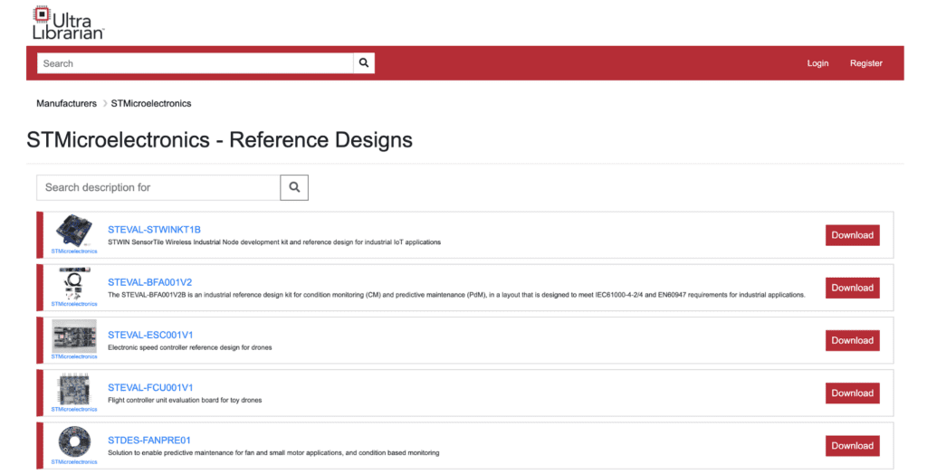 Electronics reference designs from STMicroelectronics