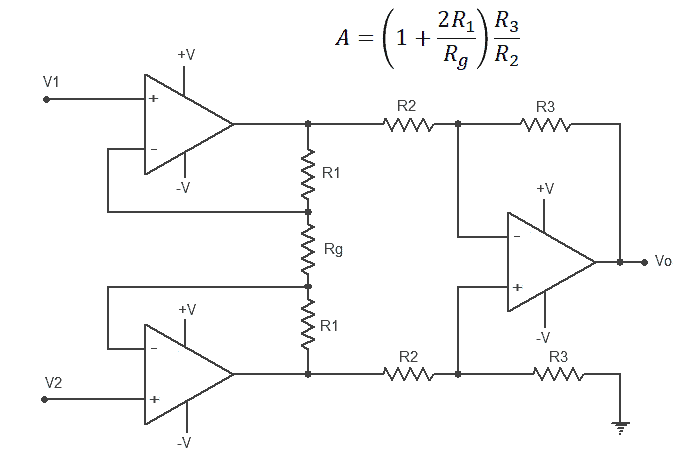 Instrumentation amplifier circuit diagram
