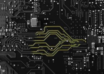 Black and white circuit board