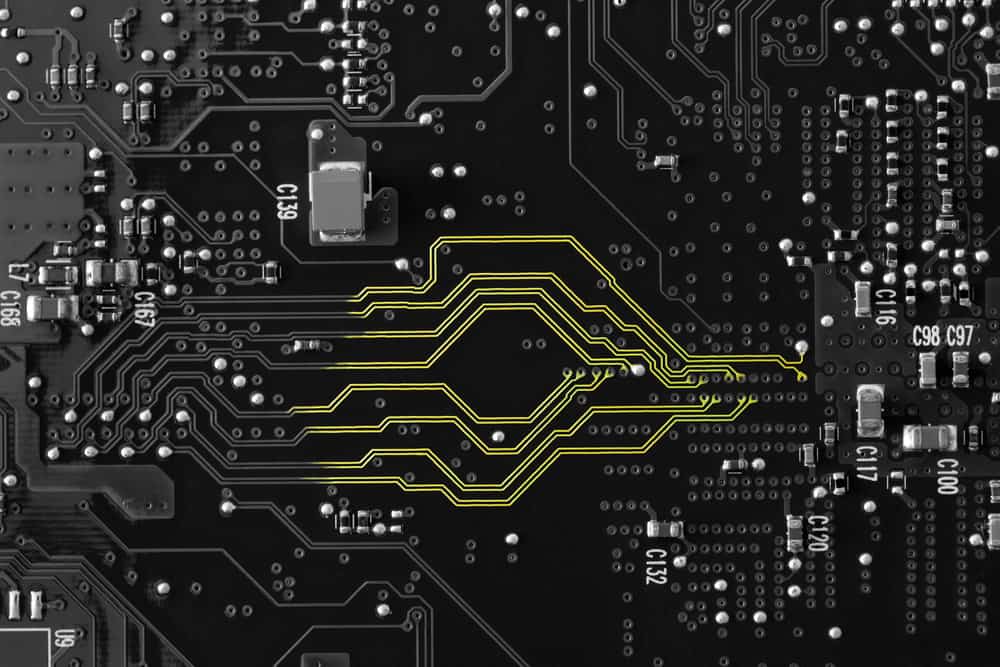 Black and white circuit board