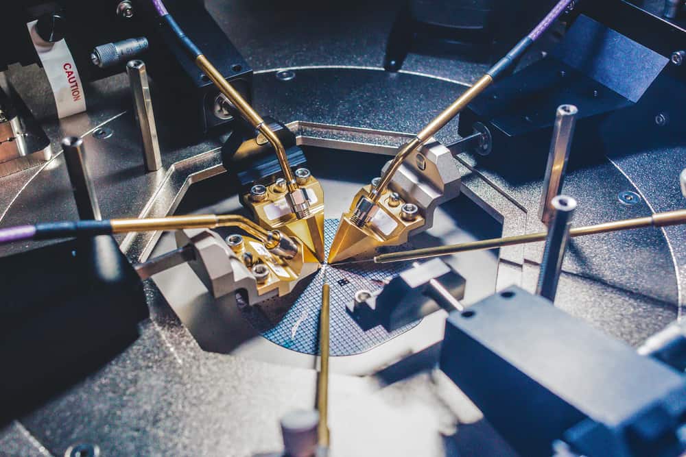 Testing on a semiconductor wafer