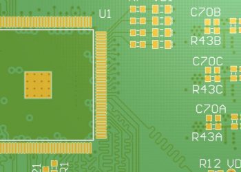 PCB layout with silkscreen fiducials