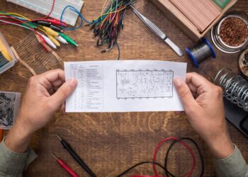 Preparing to build a circuit by reading the schematic
