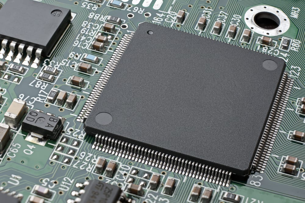 Surface mount components on a PCBA