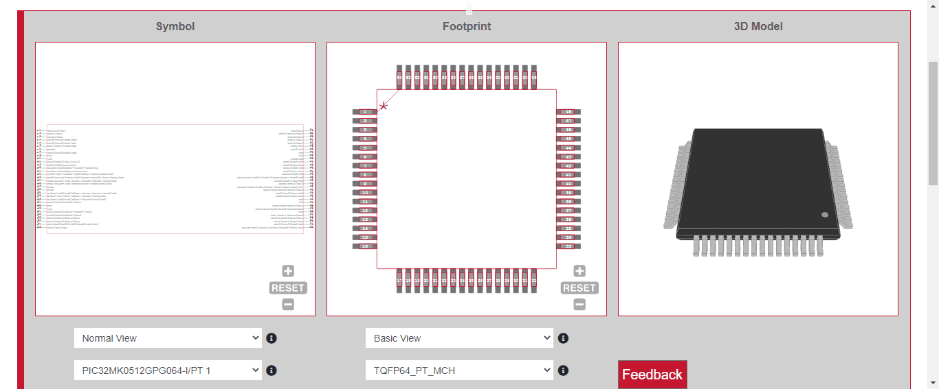  Accurate symbol, footprint, and 3D model for the PIC32MK