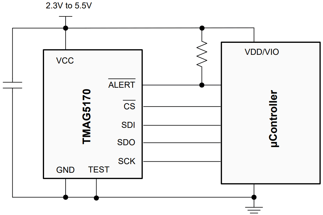 TMAG5170 application circuit
