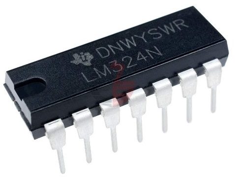 Quad Op-amp LM324N package from Texas Instruments