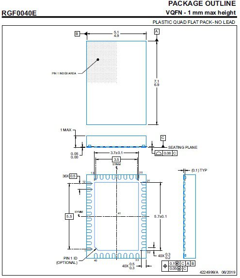 An example of a footprint layout