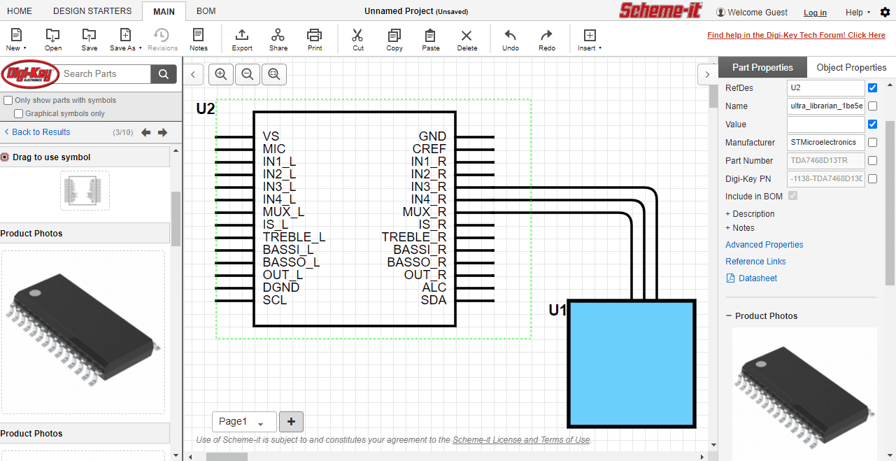 Schematic diagram tools KiCAD