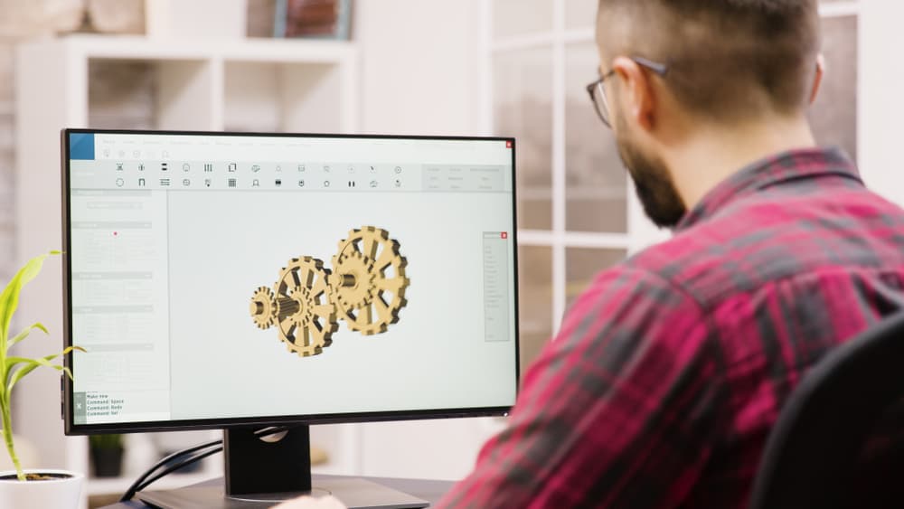 An Engineer Working on 3D STEP File on the Computer