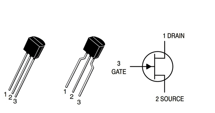 The pin layout of the transistor