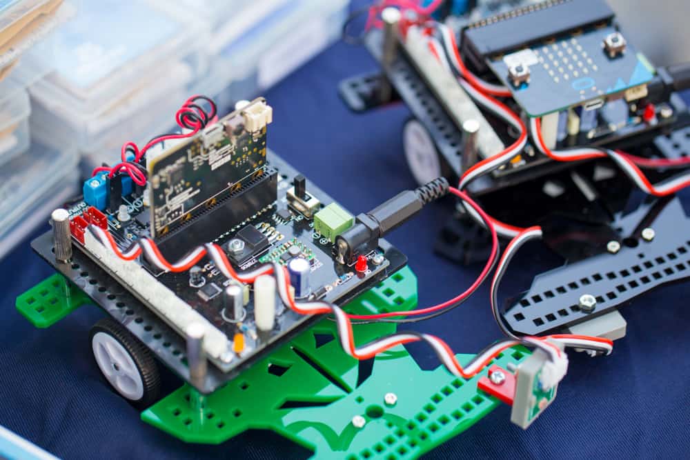 AI toy car build with logic circuit board electronic embedded system