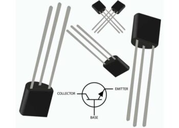 N-type Transistor TO-92 package along with circuit symbol