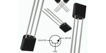 N-type Transistor TO-92 package along with circuit symbol