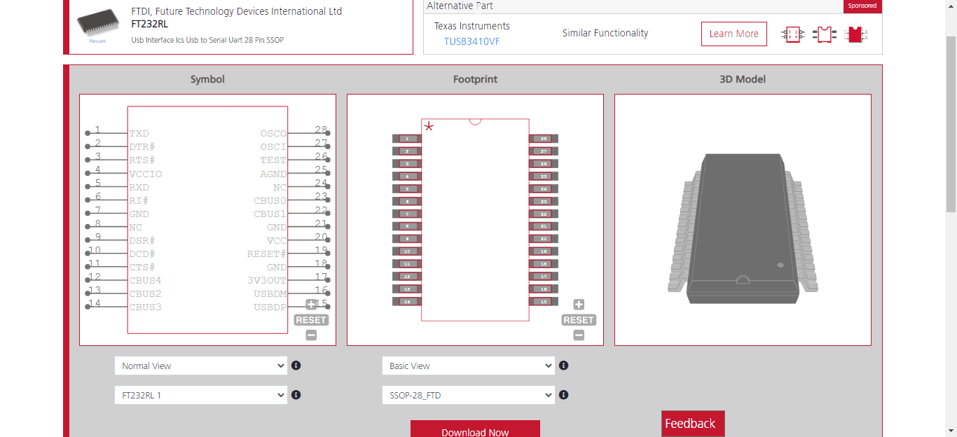 FT232RL CAD images from UL)