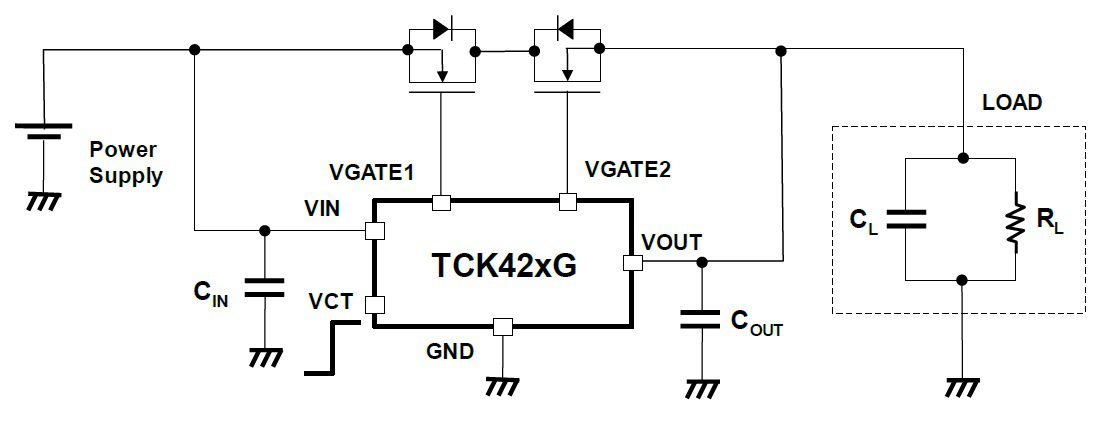 Common drain design with TCK42xG series driver