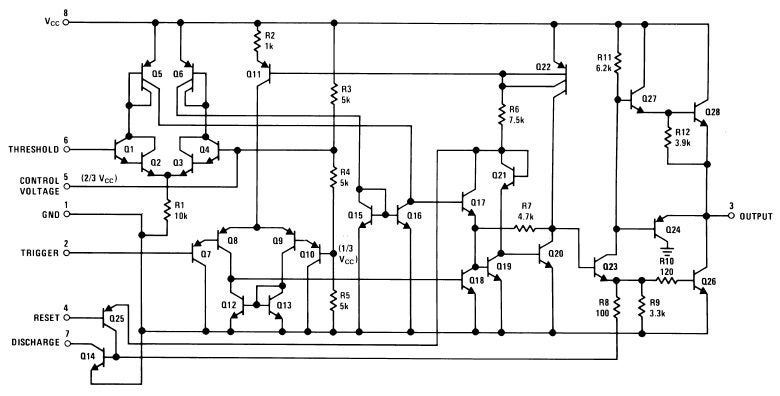 LM155 timer circuit datasheet schematic diagram