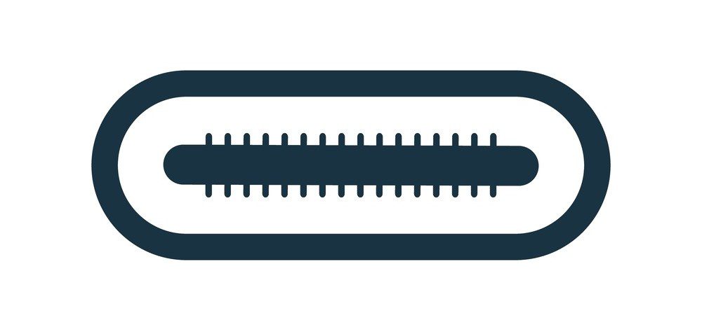 Head-on view of USB-C plug