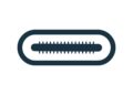 Head-on view of USB-C plug