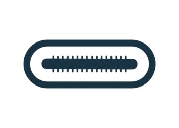 Head-on view of USB-C plug