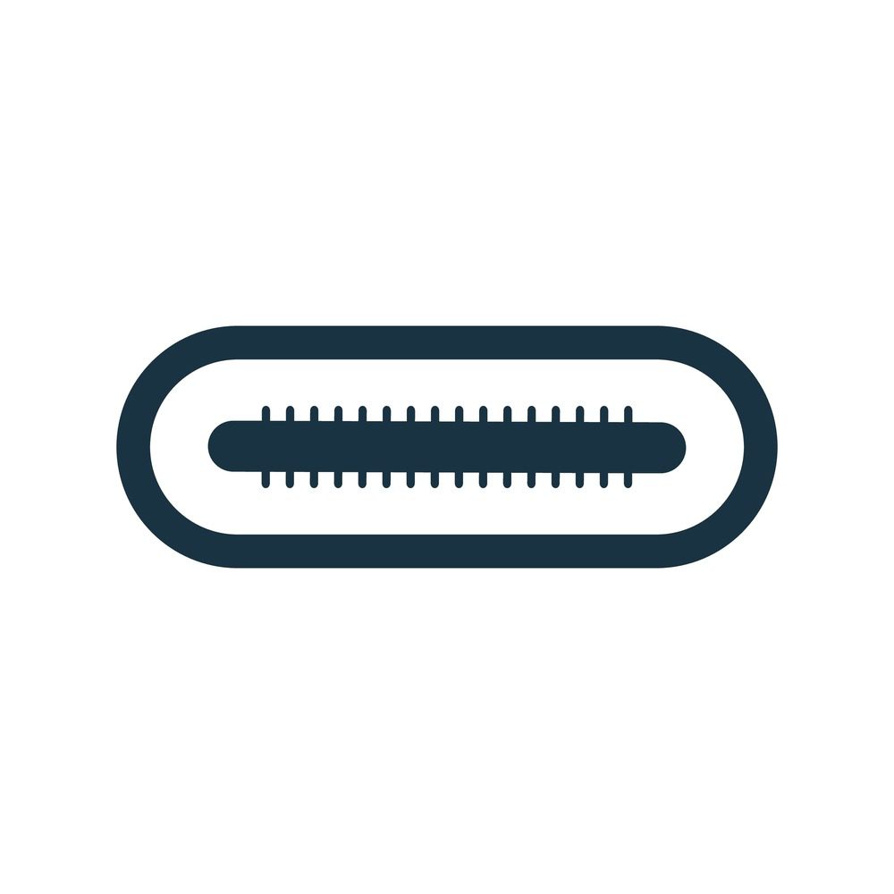Head-on view of USB-C plug