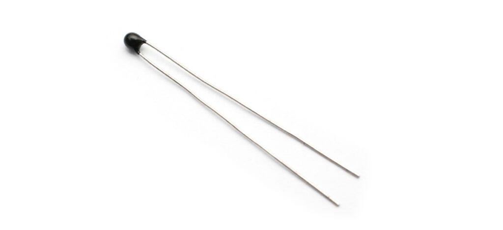 Electronic thermistor used to monitor the temperature of critical components in power supply