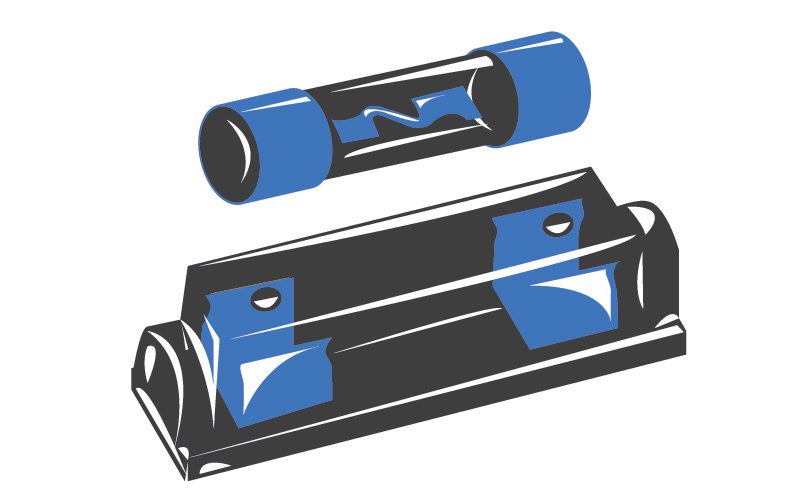 Representation of an automotive fuse designed to protect circuits from overload conditions