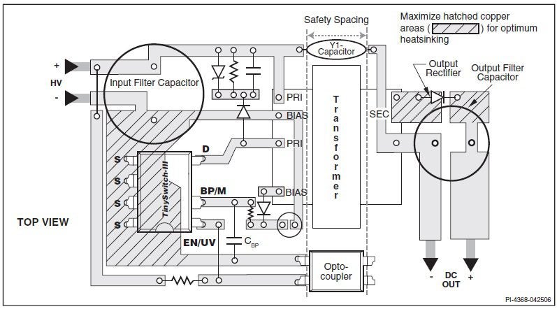 TNY277PN layout design with undervoltage resistor