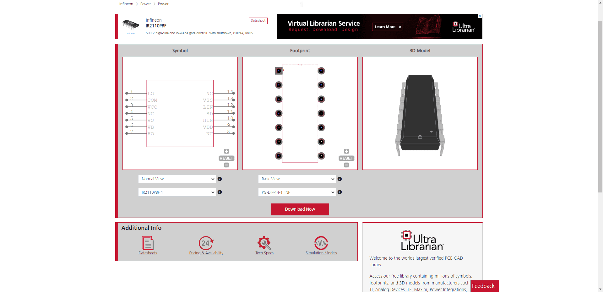  IR2110 PDIP CAD models from UL