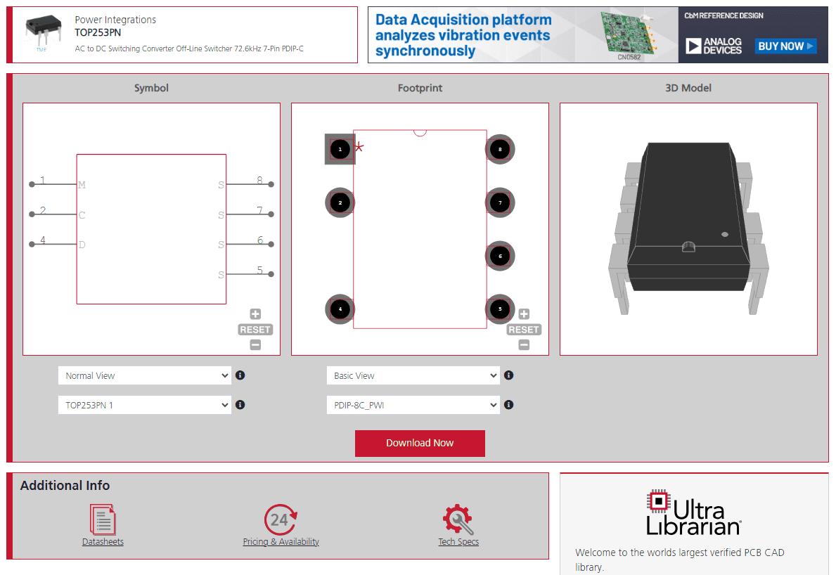 Schematic, Footprint and 3D CAD models from UL)