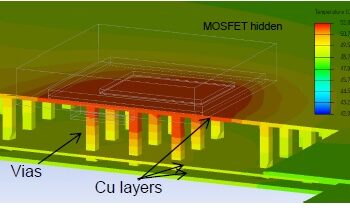 Simplified CFD model heat distribution analysis of Toshiba’s TPH12008NH MOSFET
