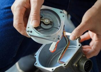 Motors are common electromechanical components that transfer electric energy to rotational mechanical energy