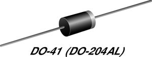 Vishay’s 1N4007 diode rectifier in a DO-41 (DO-204AL) package